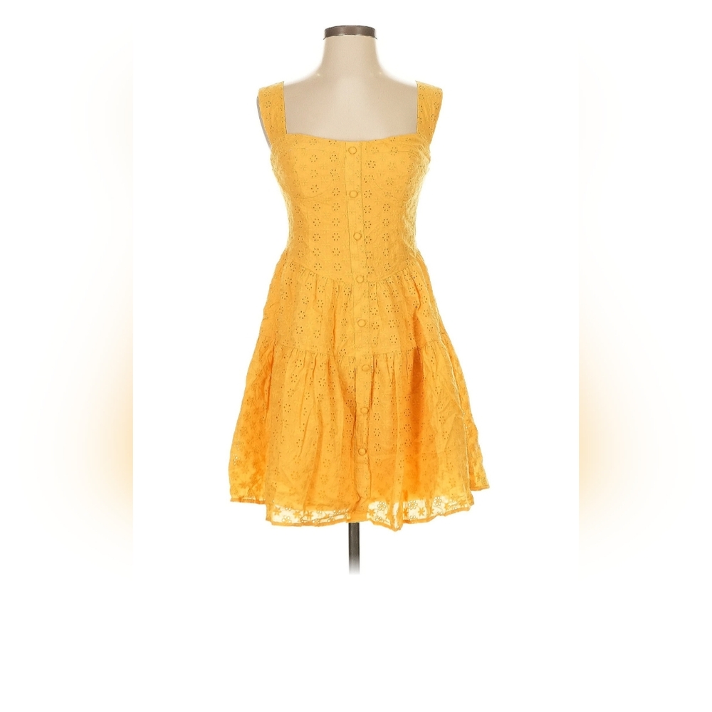 Lulu's Yellow Eyelet Mini Sundress